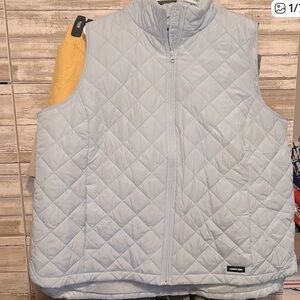 Lands’ End Women’s 2X Light Blue Quilted Puffer Vest Plus Size